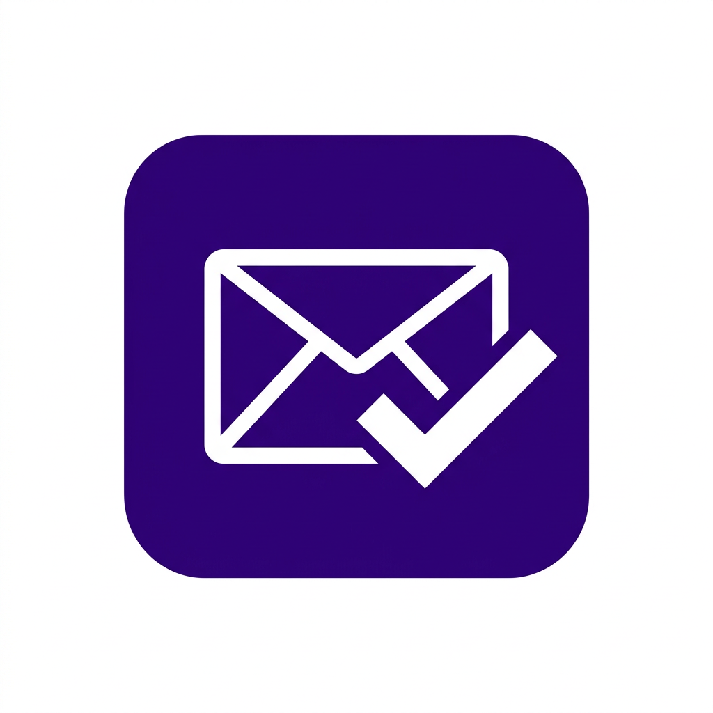 An envelope with a check mark